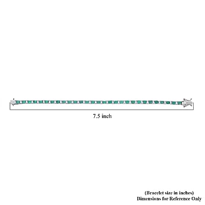 D’Joy Premium Kagem Zambian Emerald and Moissanite 7.20 ctw Floral Vine Bracelet in Rhodium Over Sterling Silv (7.25 In) 