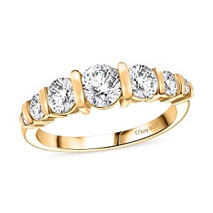 Moissanite 1.19 ctw Ring in Vermeil Yellow Gold Over Sterling Silver (Size 10)