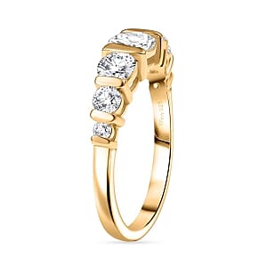 Moissanite 1.19 ctw Ring in Vermeil Yellow Gold Over Sterling Silver (Size 10)