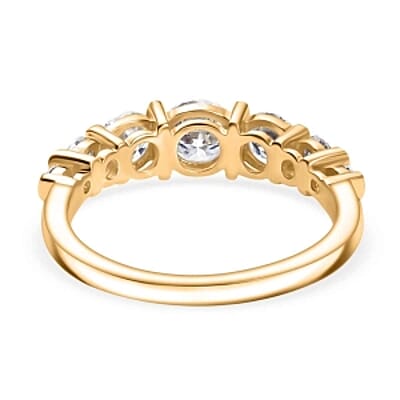 Moissanite 1.19 ctw Ring in Vermeil Yellow Gold Over Sterling Silver (Size 10)