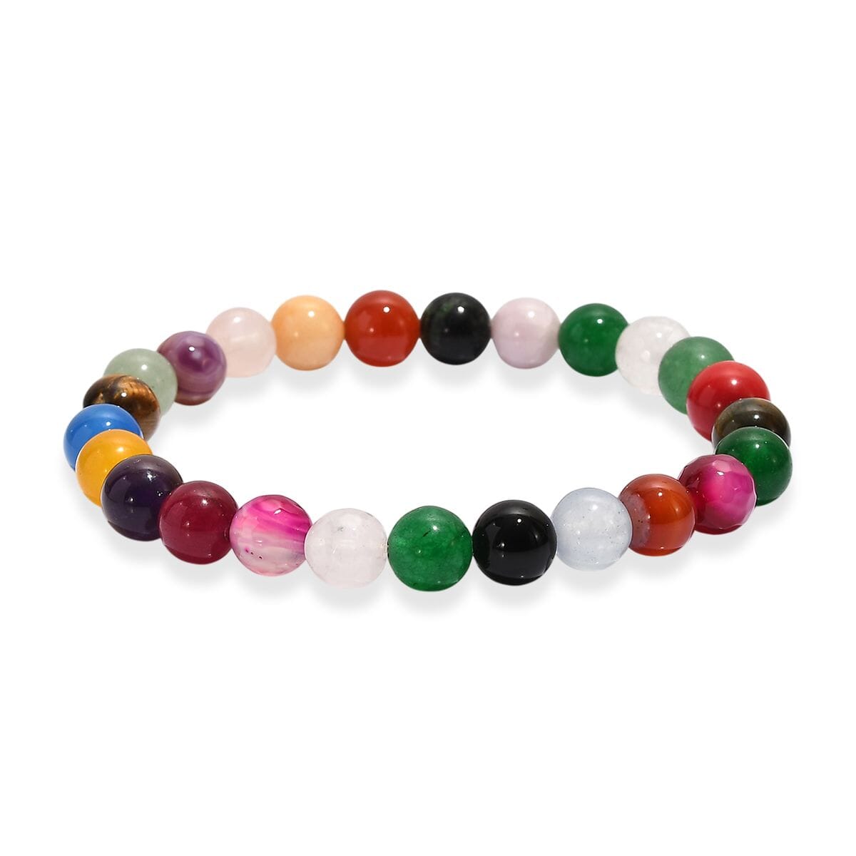 Multi Gemstone 95.00 ctw Beaded Stretch Bracelet image number 0