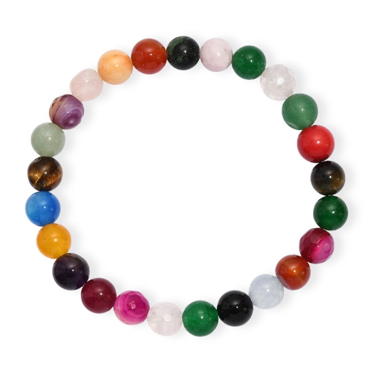 Multi Gemstone 95.00 ctw Beaded Stretch Bracelet image number 3