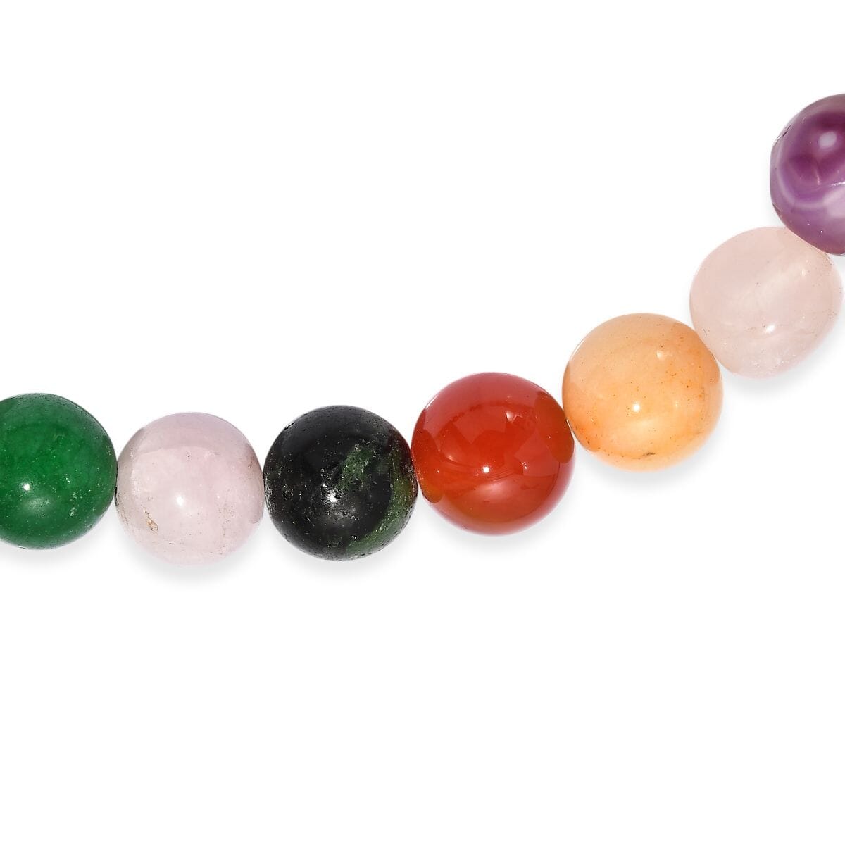 Multi Gemstone 95.00 ctw Beaded Stretch Bracelet image number 4