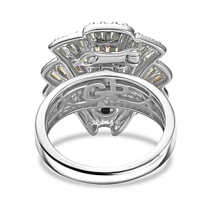 GP African Amethyst and Multi Gemstone 3.12 ctw Ring in Rhodium Over Sterling Silver (Size 9.0)