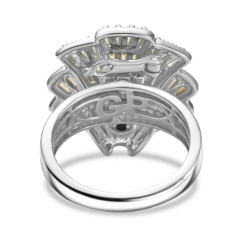 GP African Amethyst and Multi Gemstone 3.12 ctw Ring in Rhodium Over Sterling Silver (Size 9.0)