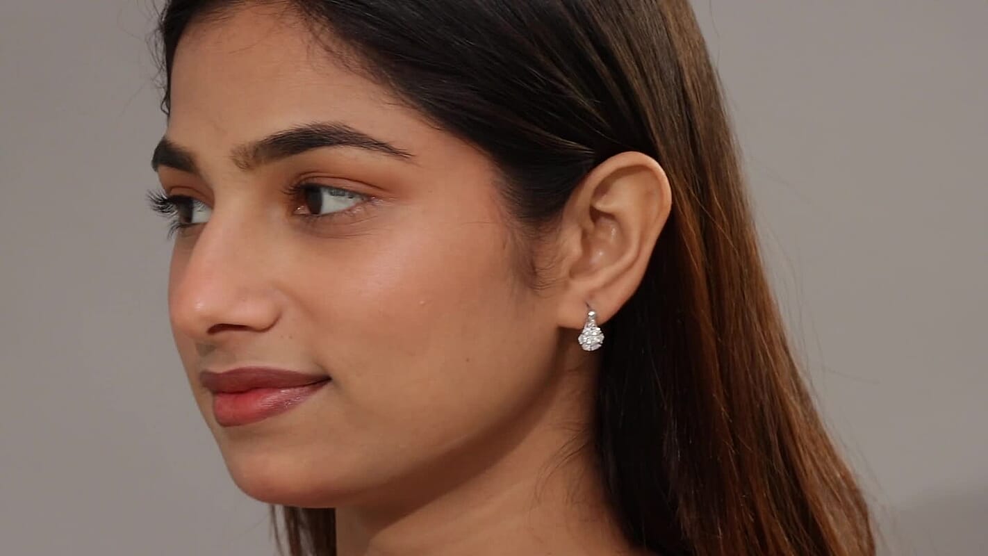 D'Joy Moissanite 1.00 ctw Earrings in Rhodium OverSterling Silver