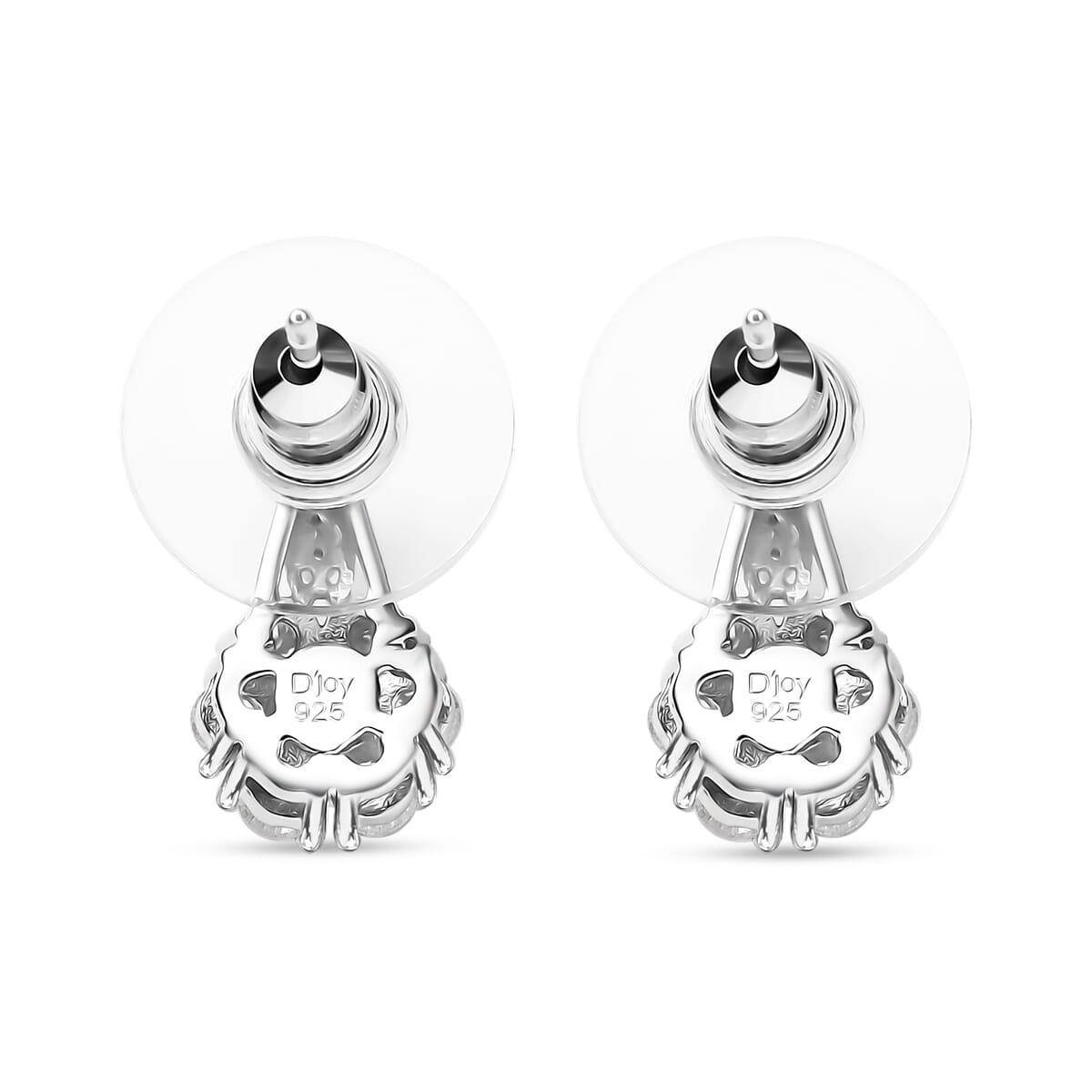 D'Joy Moissanite 1.00 ctw Earrings in Rhodium OverSterling Silver image number 4