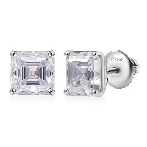 Moissanite 3.90 ctw Solitaire Stud Earrings in 950 Platinum