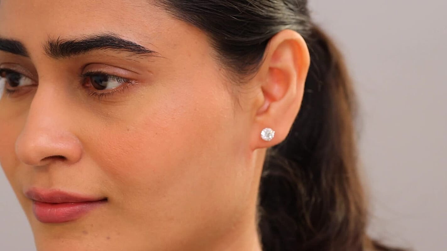 Luxuriant Lab Grown Diamond SI 2.00 ctw Stud Earrings in 14K White Gold