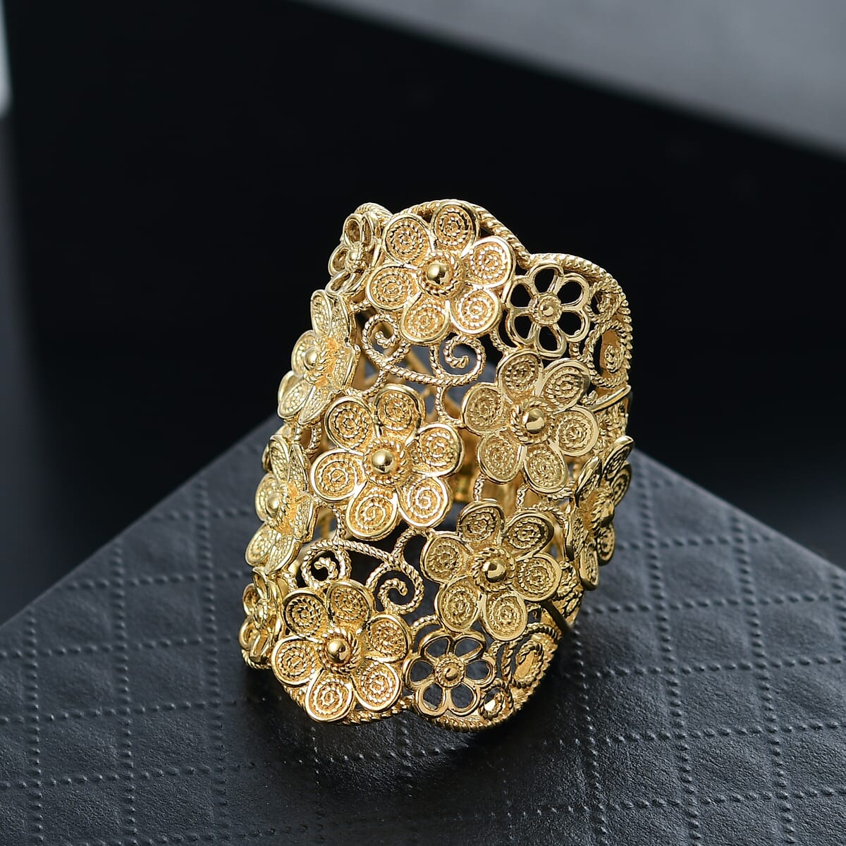 D'Joy Passport to Turkey Floral Ring in 18K Vermeil Yellow Gold Over Sterling Silver (Size 9.0) 11.35 Grams image number 1