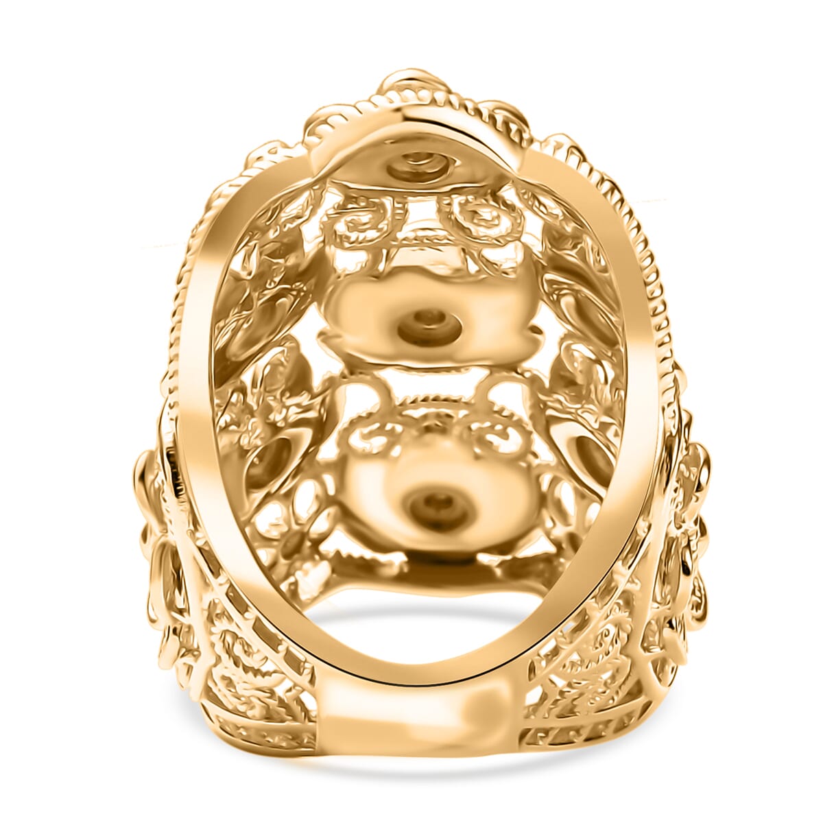 D'Joy Passport to Turkey Floral Ring in 18K Vermeil Yellow Gold Over Sterling Silver (Size 9.0) 11.35 Grams image number 4