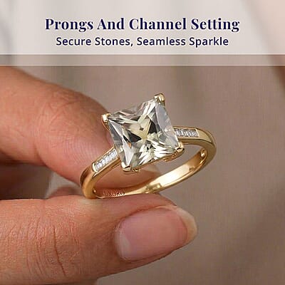 Luxoro AAA Turkizite, Diamond Ring in 10K Yellow Gold 3.50 ctw (Size 10.0)