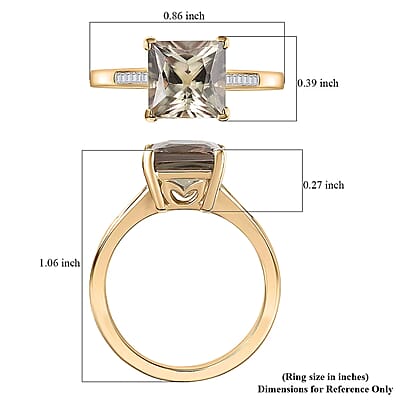 Luxoro AAA Turkizite, Diamond Ring in 10K Yellow Gold 3.50 ctw (Size 12.0)