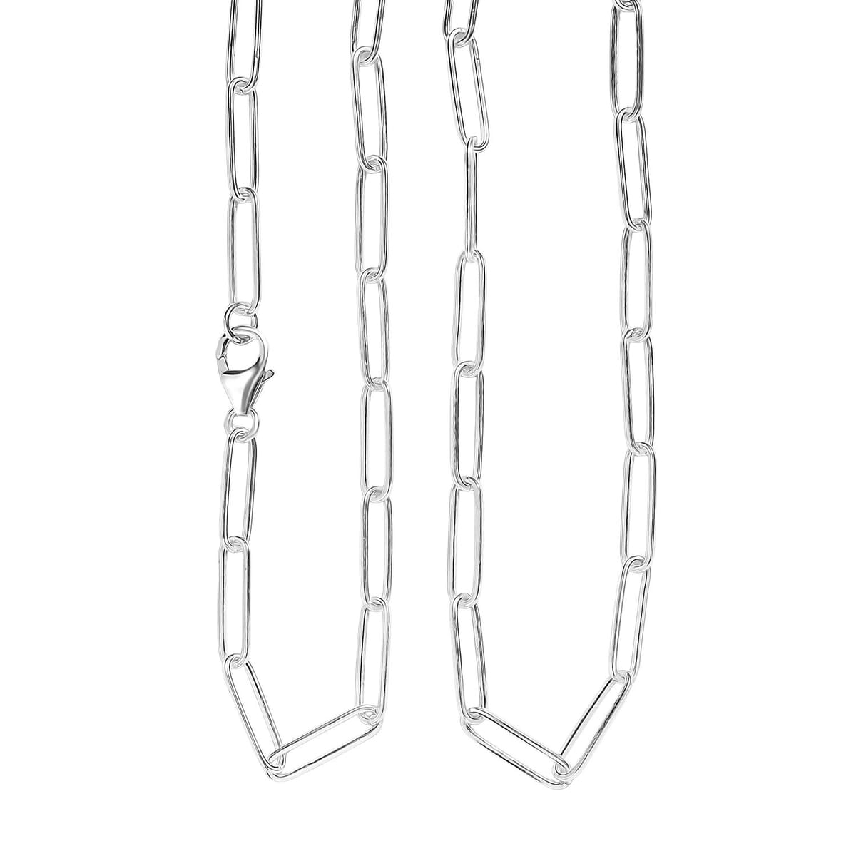 Paper Clip Chain Necklace in Sterling Silver 7.85 Grams 20 Inches image number 0