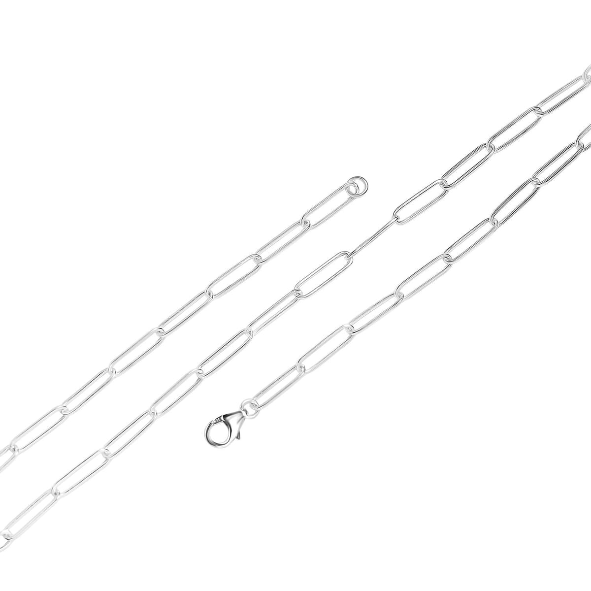 Paper Clip Chain Necklace in Sterling Silver 7.85 Grams 20 Inches image number 4