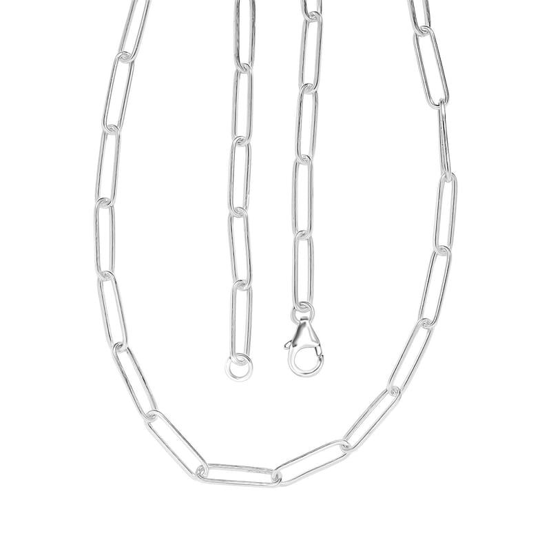 Paper Clip Chain Necklace in Sterling Silver 7.85 Grams 20 Inches