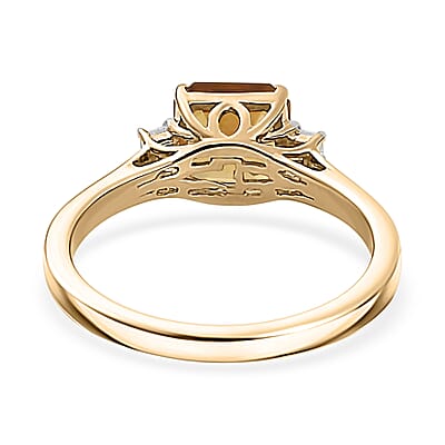 AAA Golden Turkizite, Lab Grown Diamond Ring in 10K Yellow Gold 1.75 ctw (Size 7.0)