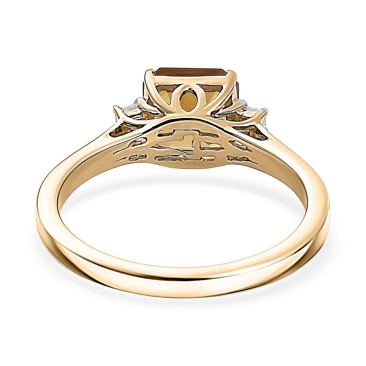 AAA Golden Turkizite, Lab Grown Diamond Ring in 10K Yellow Gold 1.75 ctw (Size 7.5) image number 4