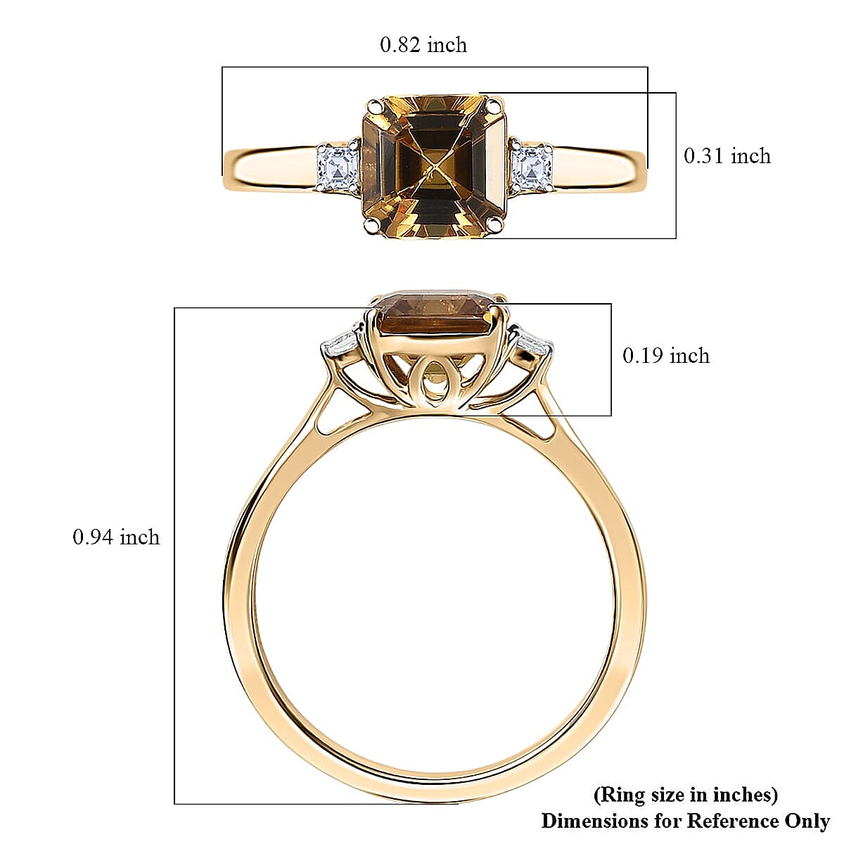 AAA Golden Turkizite, Lab Grown Diamond Ring in 10K Yellow Gold 1.75 ctw (Size 9.0) image number 5