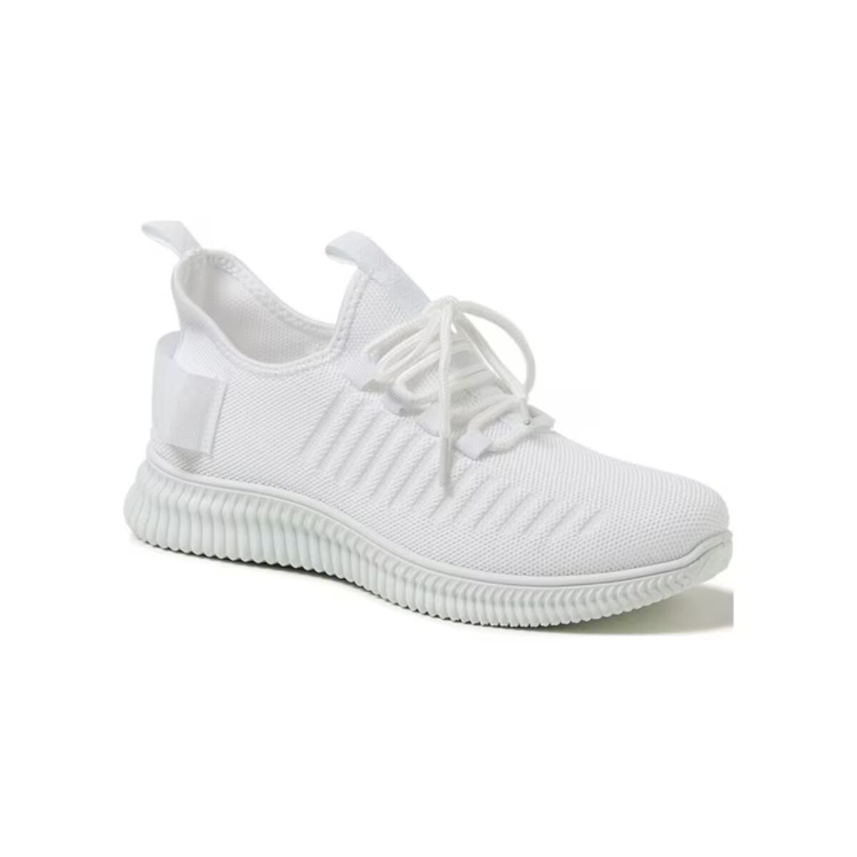 Kendall and Kylie White Ezora Knit Trainers (Size 8) (Ships in 5-7 Business Days)  image number 0