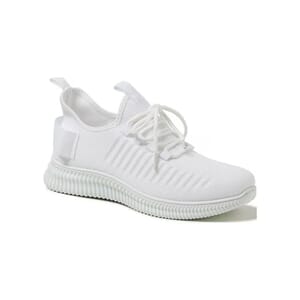 Kendall and Kylie White Ezora Knit Trainers (Size 8) (Ships in 5-7 Business Days) 