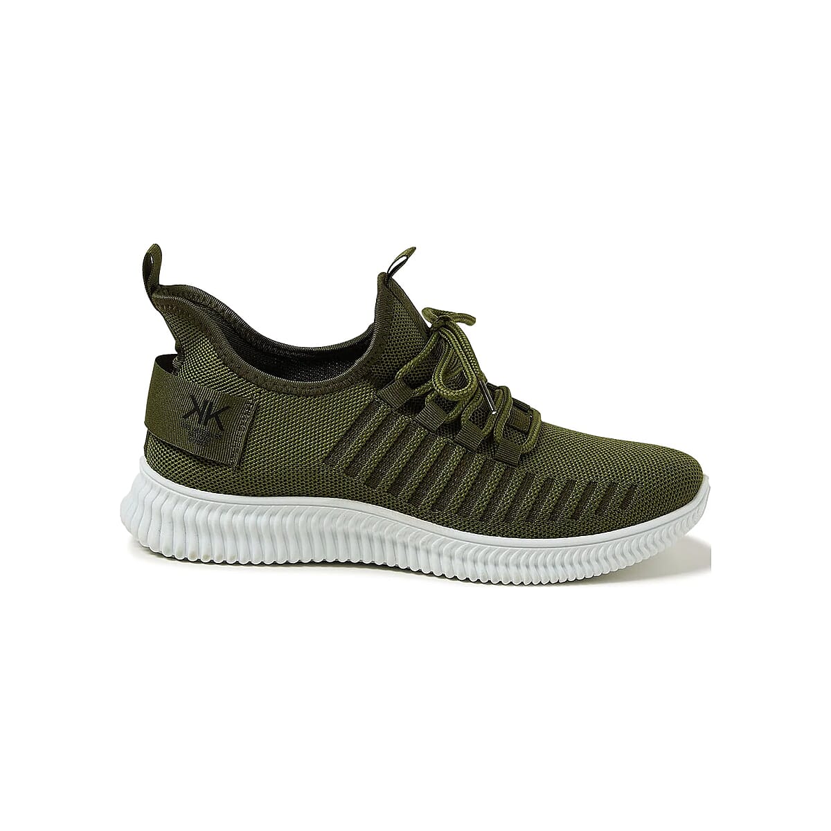 Kendall and Kylie Olive Ezora Knit Trainers (Size 9) image number 1