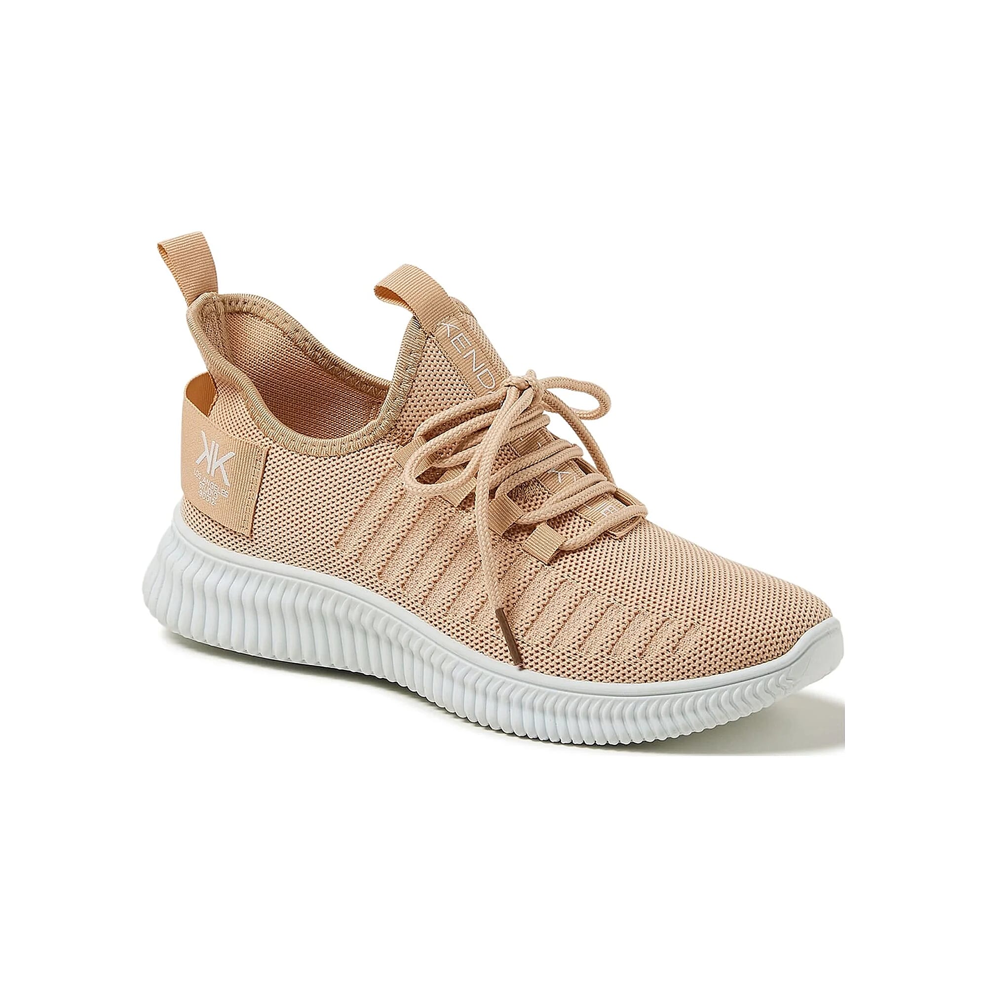 Kendall and Kylie Sand Ezora Knit Trainers (Size 8)
