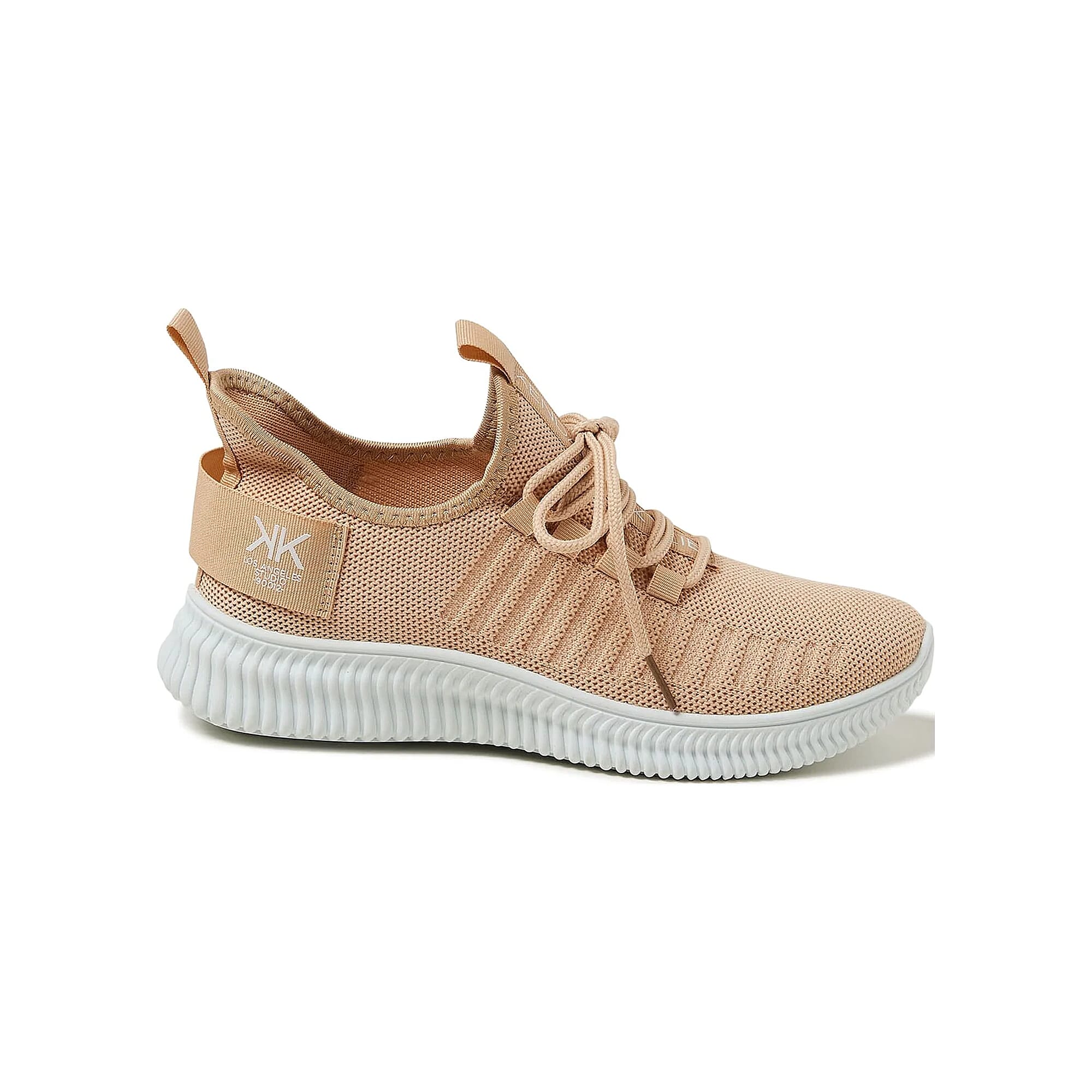 Kendall and Kylie Sand Ezora Knit Trainers (Size 8)