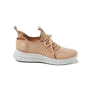 Kendall and Kylie Sand Ezora Knit Trainers (Size 8)