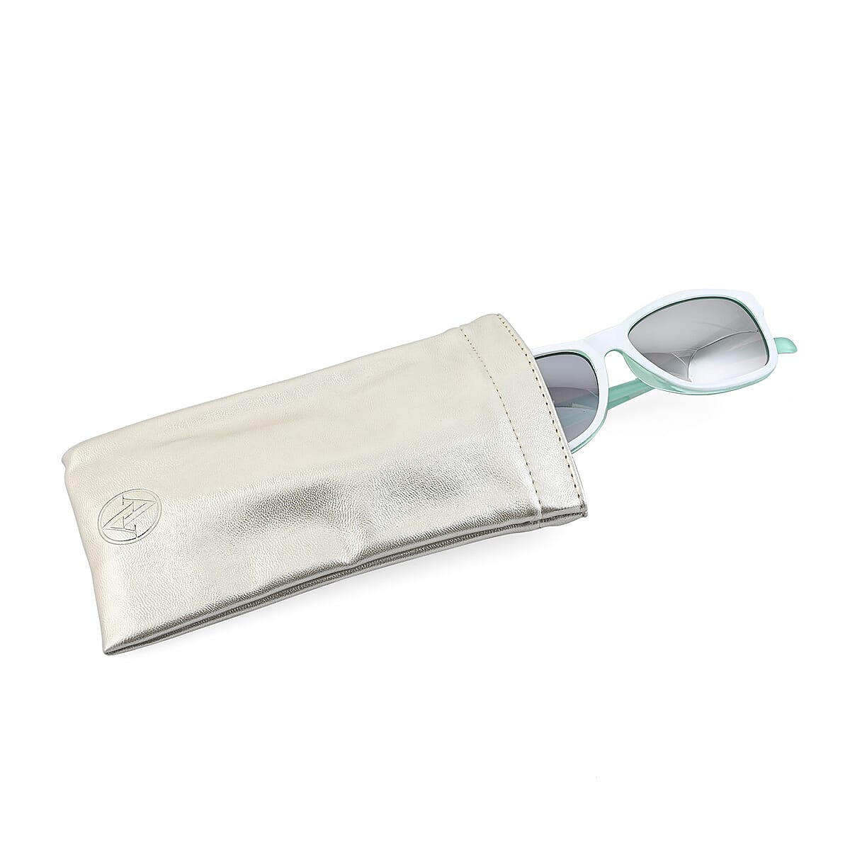 Adrienne Vittadini Sporty Fashion Square Sunglasses -White on Aqua image number 4