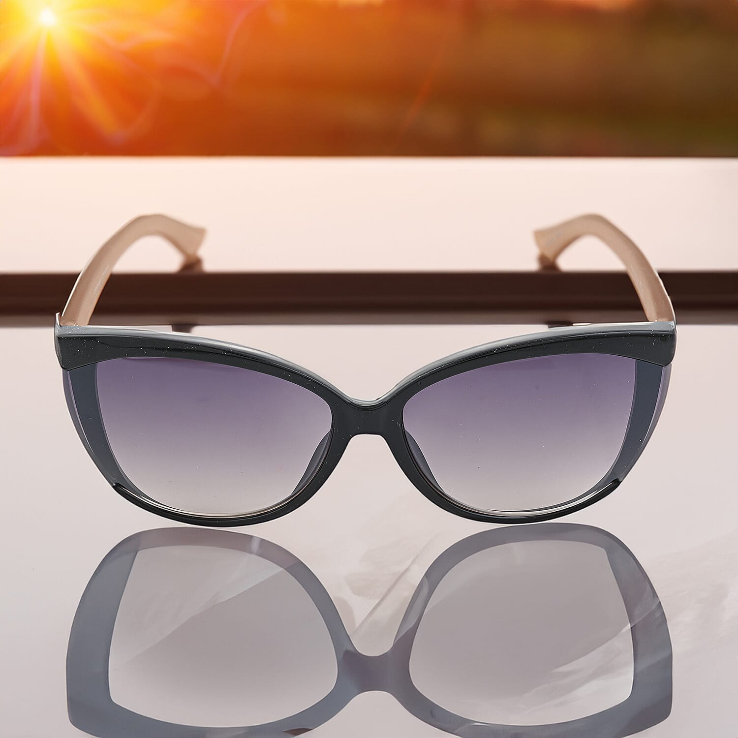 Adrienne Vittadini Cat Eye Sunglasses -Black