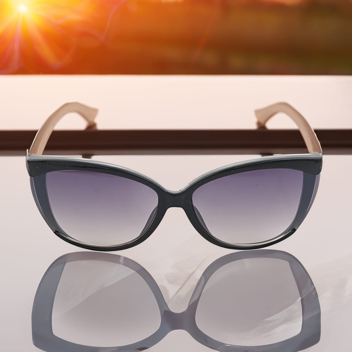 Adrienne Vittadini Cat Eye Sunglasses -Black image number 1