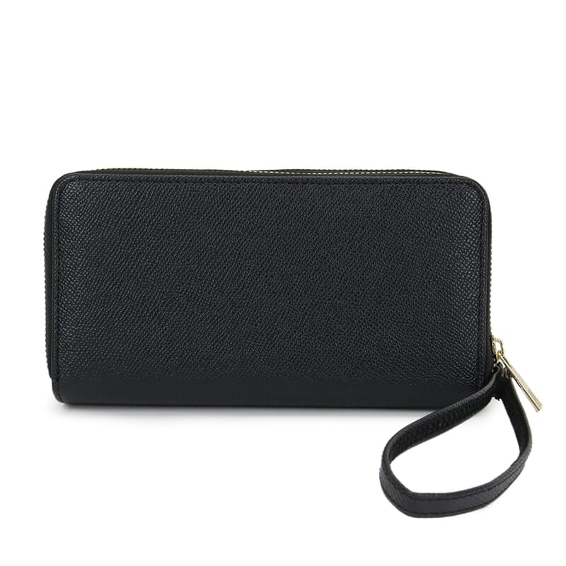 Alexis Bendel Black Faux Leather Fabienne Double Zip Around Wallet