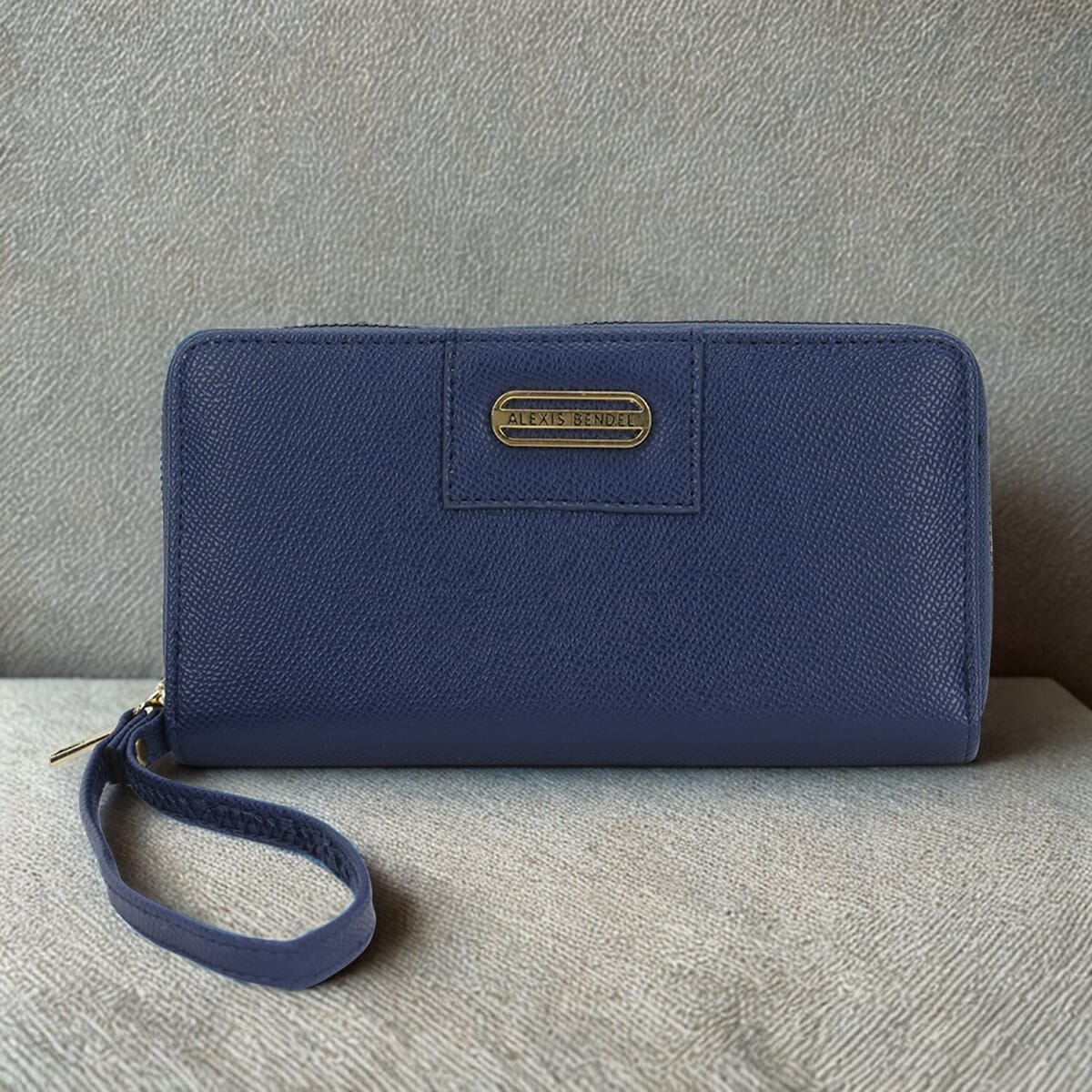 Alexis Bendel Navy Faux Leather Fabienne Double Zip Around Wallet image number 1