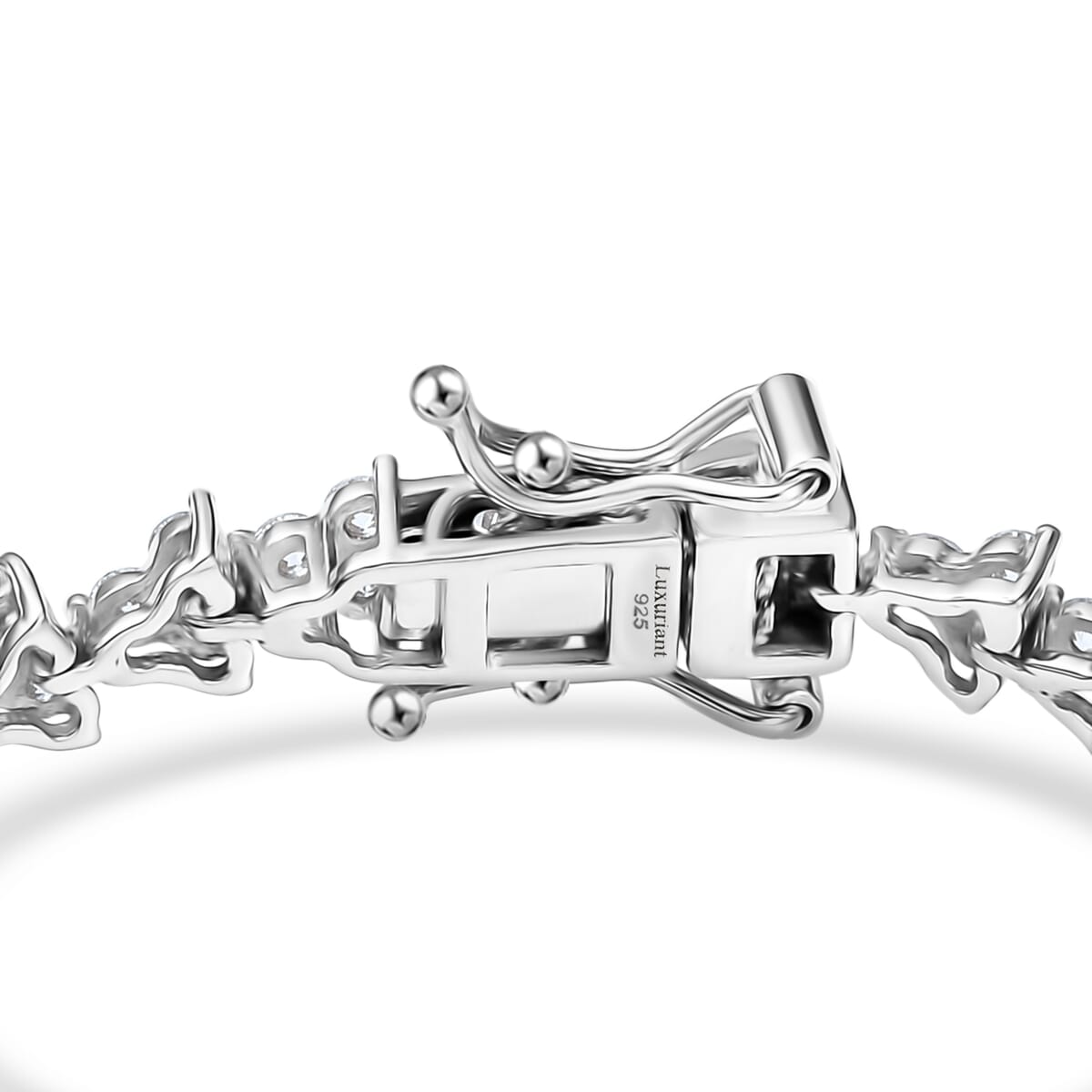 Luxuriant Lab Grown Diamond G-H SI 4.00 ctw Waves of Grace Bracelet in Rhodium Over Sterling Silver (7.25 In) image number 3