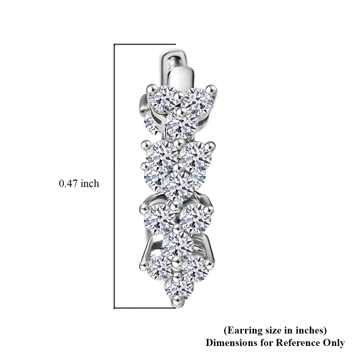 Luxuriant Lab Grown Diamond G-H SI 2.15 ctw Waves of Grace Hoop Earrings in Rhodium Over Sterling Silver image number 4