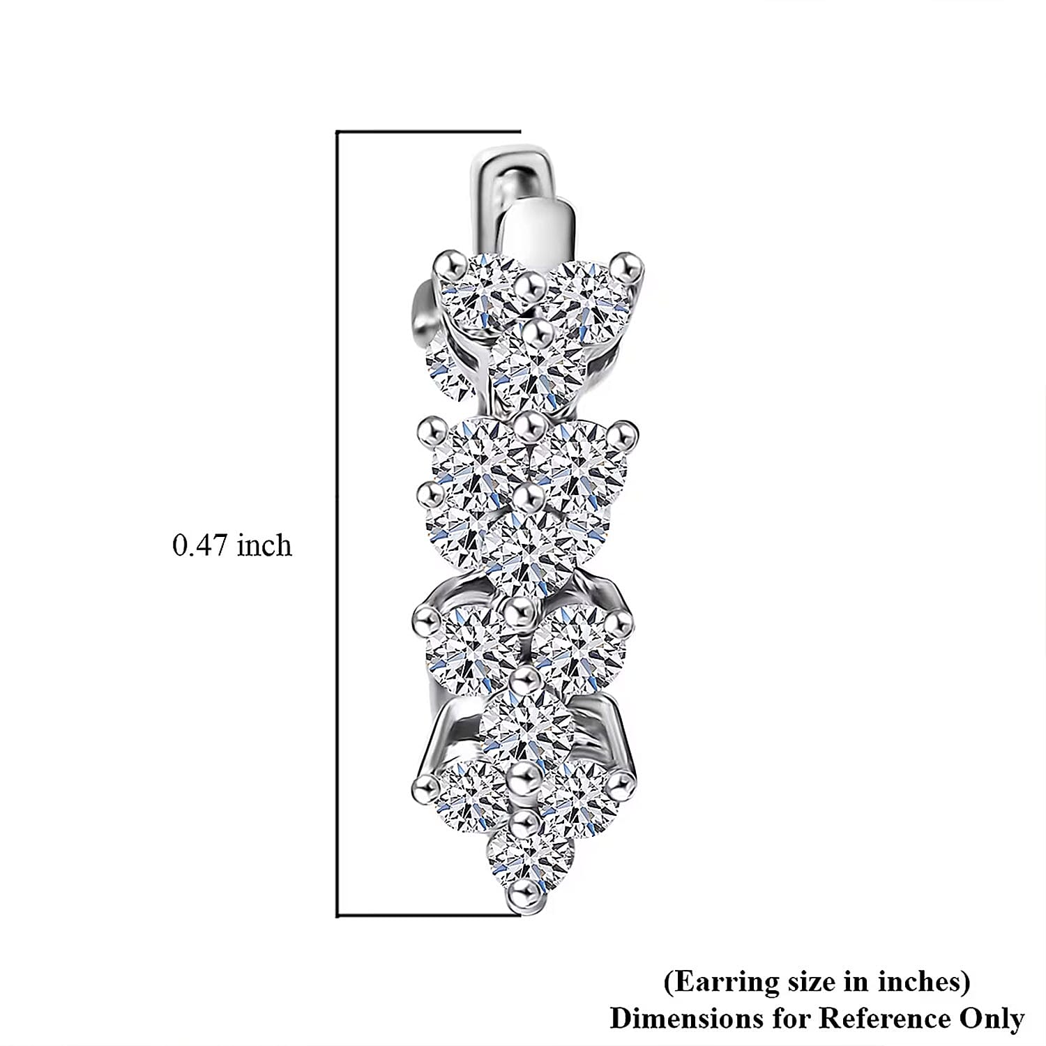 Luxuriant Lab Grown Diamond G-H SI 2.15 ctw Waves of Grace Hoop Earrings in Rhodium Over Sterling Silver
