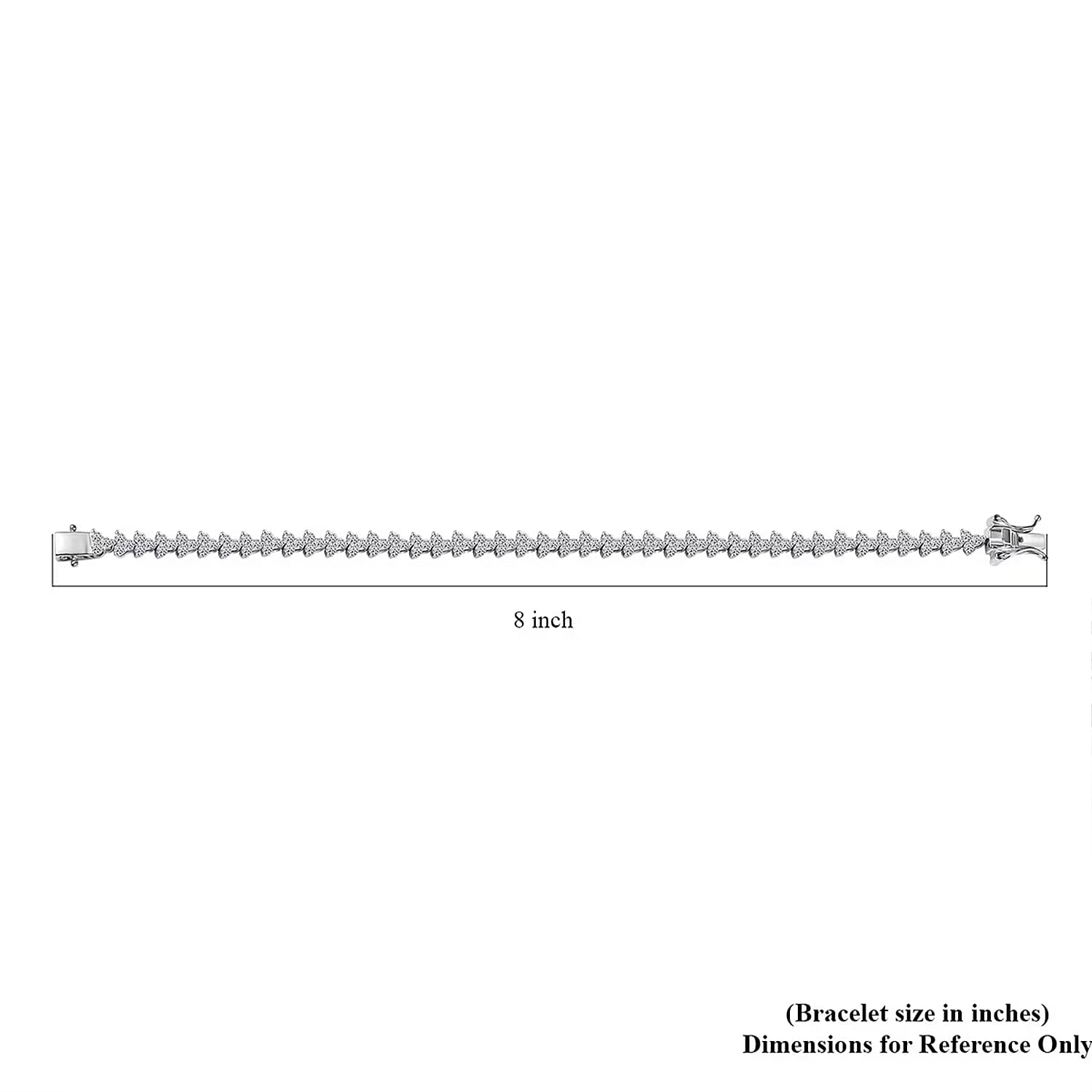 Luxuriant Lab Grown Diamond G-H SI 3.35 ctw Waves of Grace Bracelet in Rhodium Over Sterling Silver (6.50 In)
