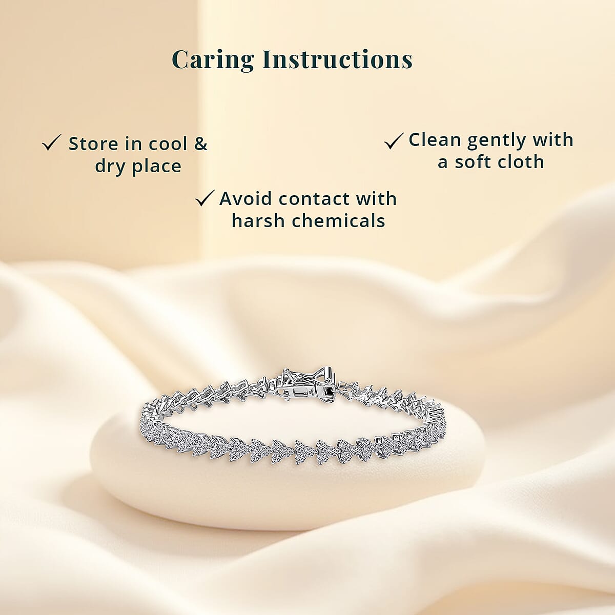 Luxuriant Lab Grown Diamond G-H SI 4.50 ctw Waves of Grace Bracelet in Rhodium Over Sterling Silver (8.00 In) image number 5