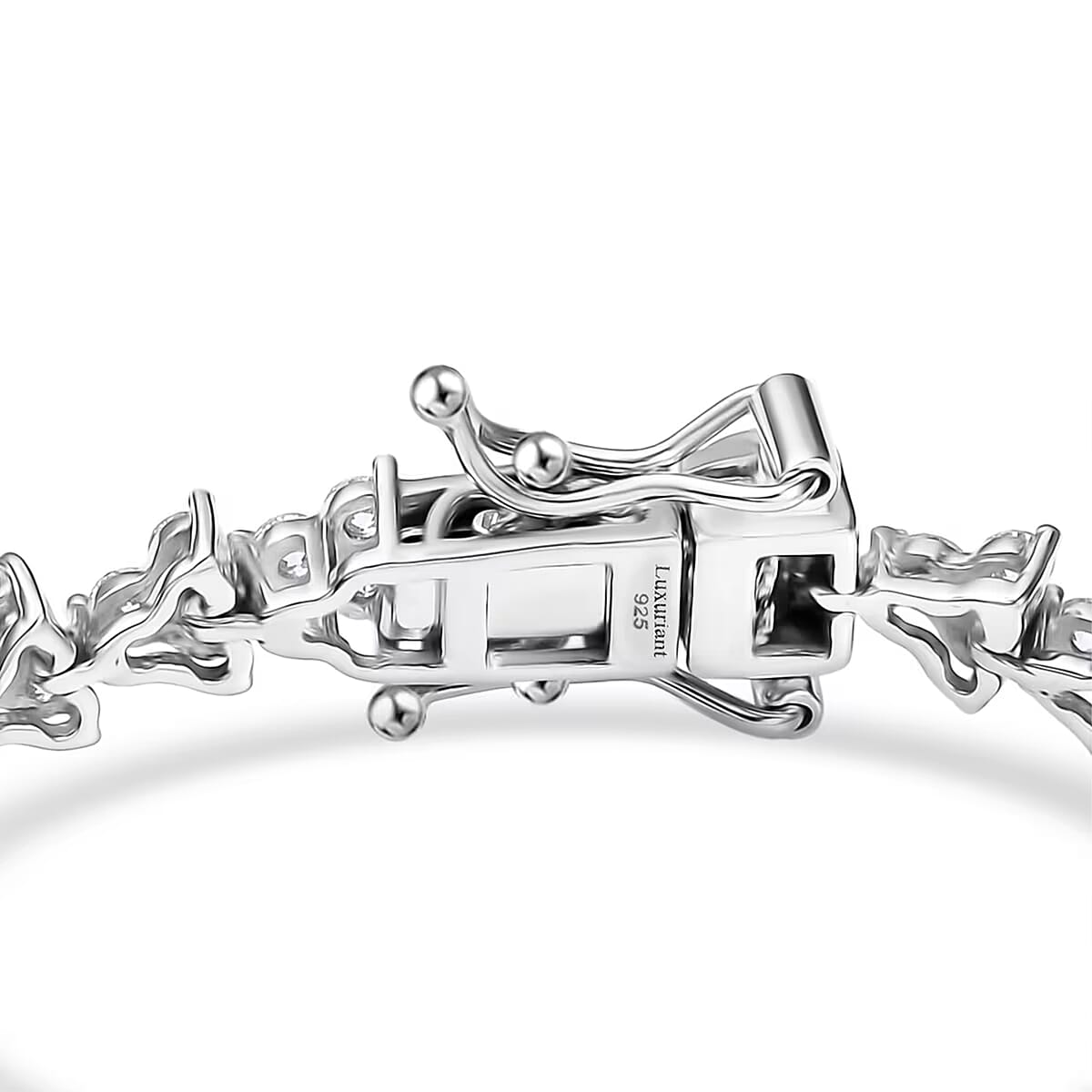 Luxuriant Lab Grown Diamond G-H SI 4.50 ctw Waves of Grace Bracelet in Rhodium Over Sterling Silver (8.00 In) image number 7