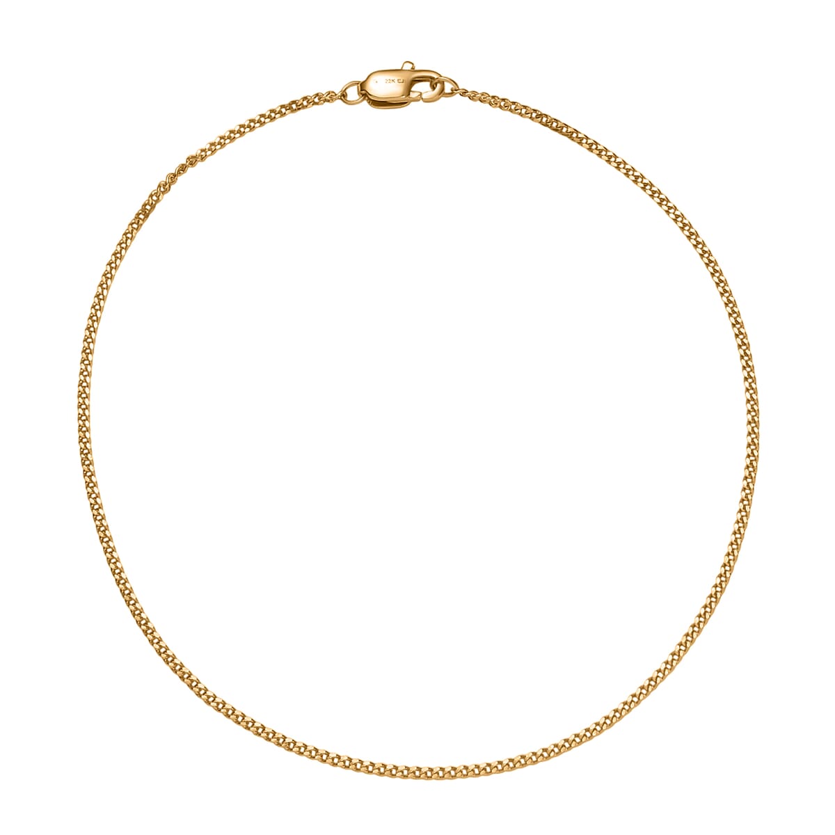 22K Yellow Gold Curb Chain Bracelet (8.00 In) 1.58 Grams image number 0