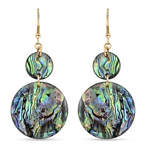 Abalone shell Earrings in ION Plated YG Stainless Steel