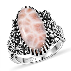 D'Joy Artisan Crafted Pink Natrolite 7.60 ctw Ring in Sterling Silver (Size 7.0)