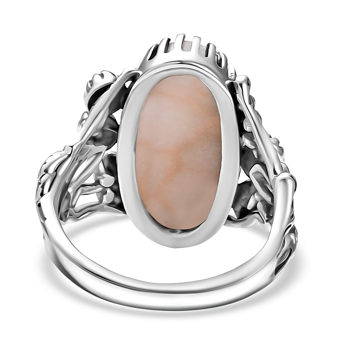 D'Joy Artisan Crafted Pink Natrolite 7.60 ctw Ring in Sterling Silver (Size 7.0) image number 4