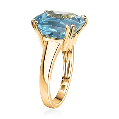 GP Celestial Dream Collection Sky Blue Topaz and White Zircon 12.55 ctw Ring in 18K Vermeil Yellow Gold Over Sterling Silver (Size 10.0)