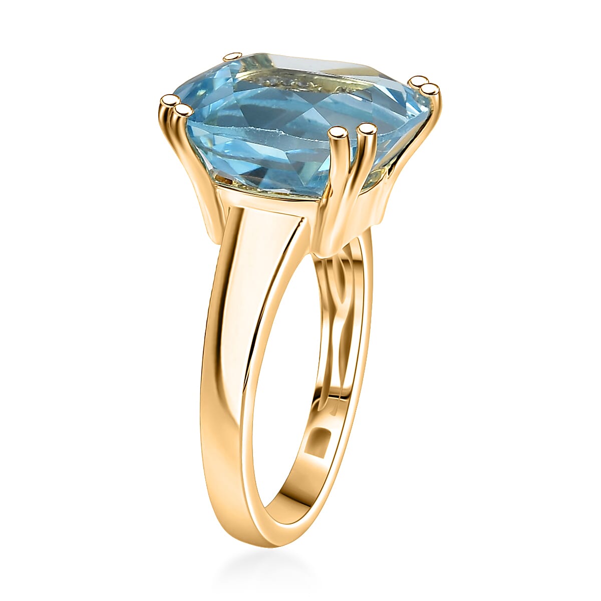 GP Celestial Dream Collection Sky Blue Topaz and White Zircon 12.55 ctw Ring in 18K Vermeil Yellow Gold Over Sterling Silver (Size 9.0) image number 4