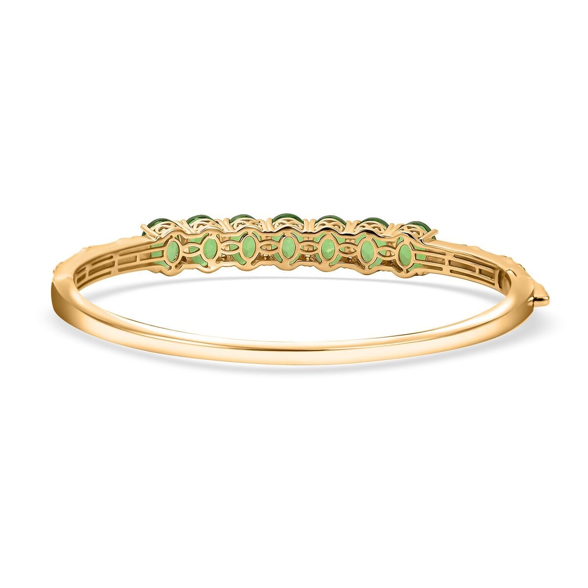 Ever True Chartreuse Quartz (Triplet) 13.50 ctw Floral Vines Bangle Bracelet in 18K YG Plated (7.25 In) image number 4