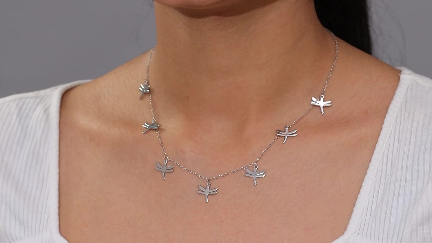 Rhapsody Dragonfly Necklace in 950 Platinum 9.80 Grams 18 Inches