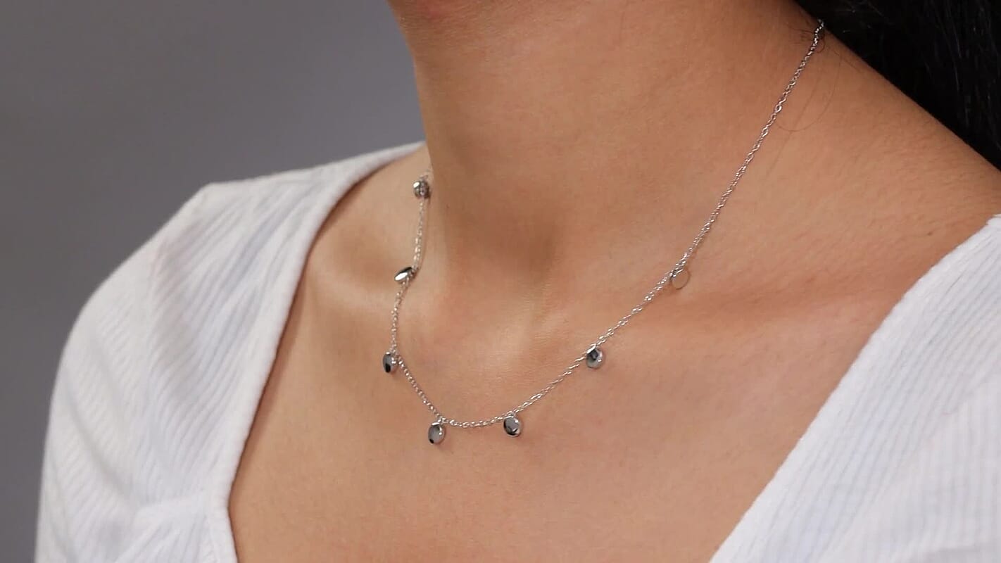 Rhapsody Coin Charm Necklace in 950 Platinum 5 Grams 18 Inches