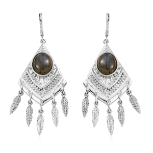 EverTrue Malagasy Labradorite 9.65 ctw Earrings in Stainless Steel